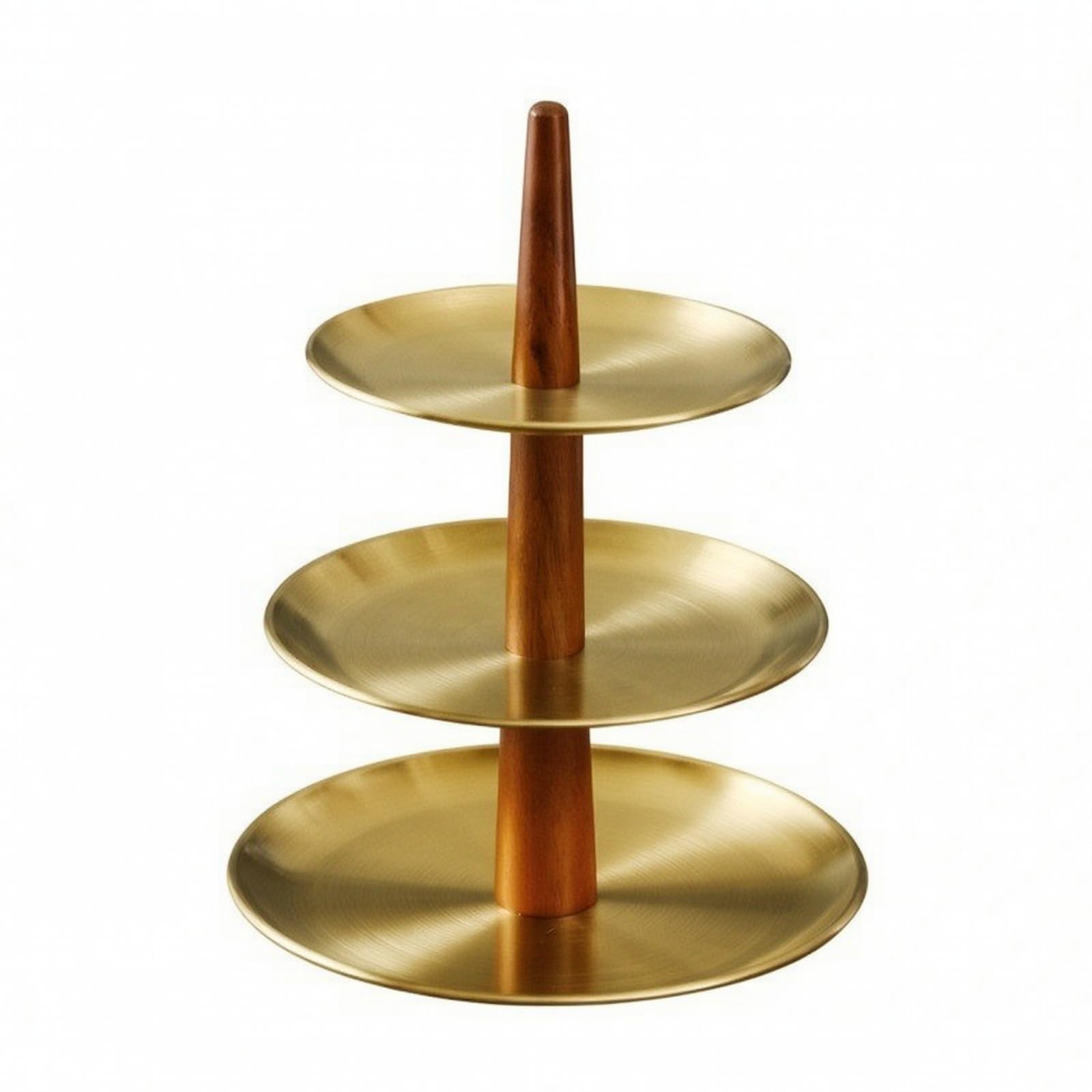 Amagogo Expositor Pos Resistente Expositor 3 Niveles Niveles con Banjas Acero Inoxidable Compacto para Celebraciones, Oro, Niveles
