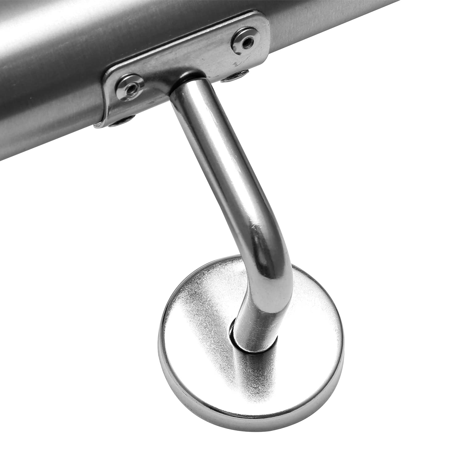 Lospitch - Corrimano, ringhiera per scale, in acciaio inox, a parete, per interni ed esterni, con staffa a parete e cappucci di chiusura per estremità, 110 cm