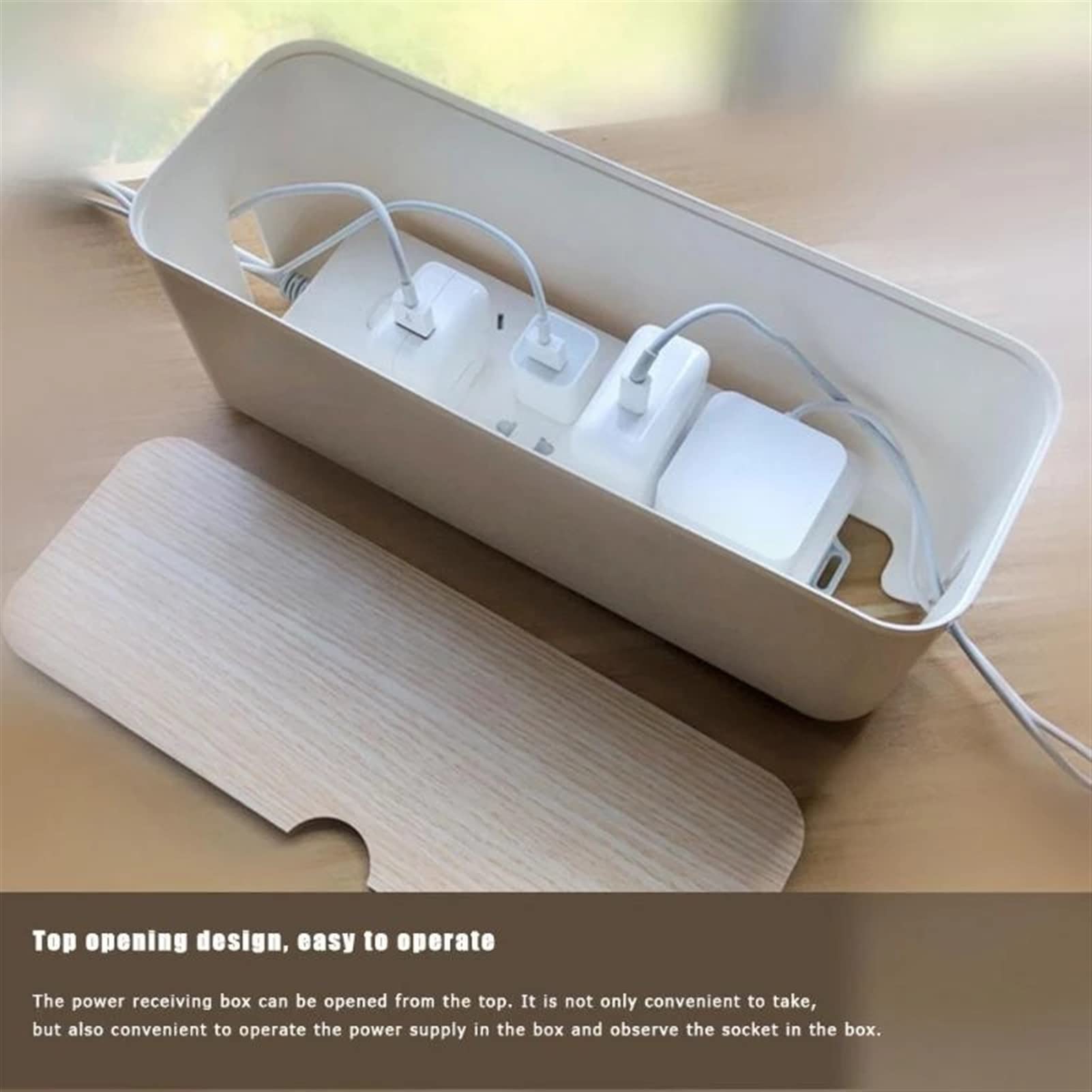 Caja de Almacenamiento de gestión de Cables, Toma de Corriente, Administrador de Placa de alimentación, Cargador, Tubo de línea de Ordenador, Caja de Cable de alimentación para Oficina en casa (B)