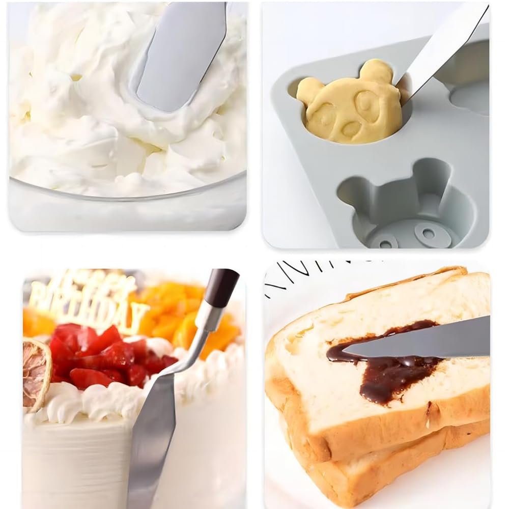 5 Pezzi Spatola per Decorazioni Torte, Set Spatole per Crema, Spatola per Crema, Spatola per Torte, Pasticceria Accessori Spatola per Stucco per Torte, Cottura, Pasticceria, Pasta Strutturale