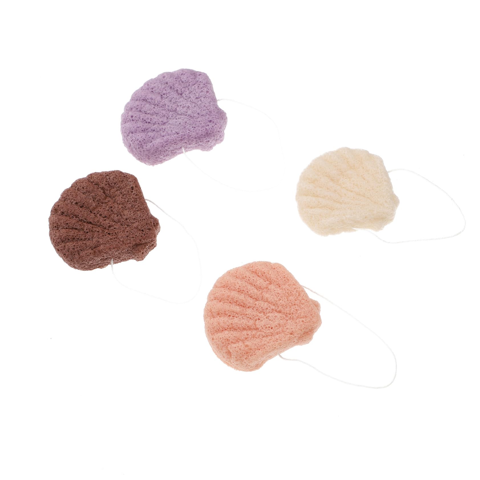 PACKOVE 4Pcs Facial Cleaning Sponges Gentle Exfoliating Pads for Makeup Removal for Daily Skin Care Soft and Safe for All Skin