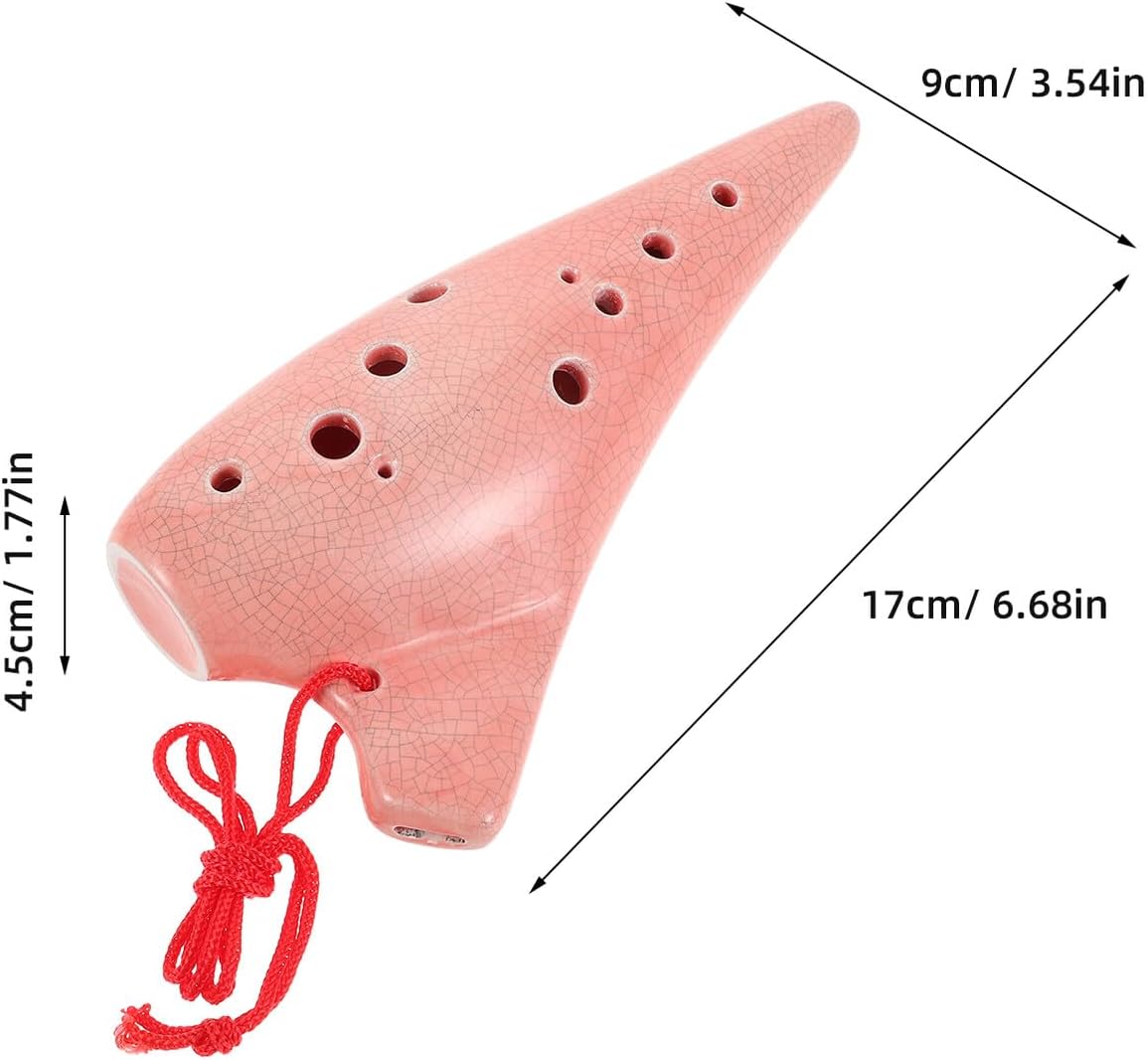 Ceramic 12-hole Alto C Ocarina Wind Instrument for Beginners with Storage Bag – Musical Woodwind Instrument for Students and Adults