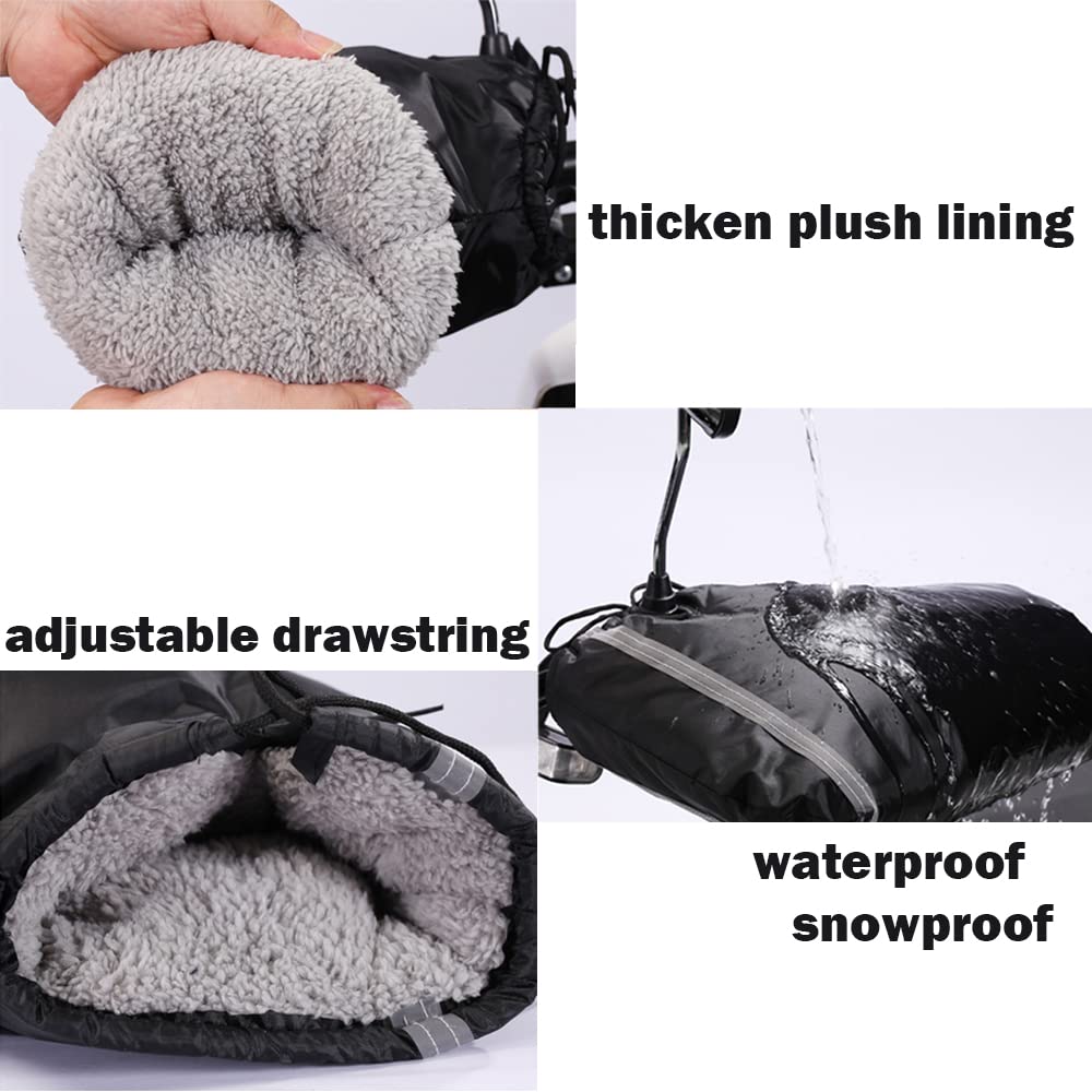 Manchons De Guidon Moto/hiver - Protection Contre Le Froid Et Le Vent, Pour Scooter, Vélo, Motoneige