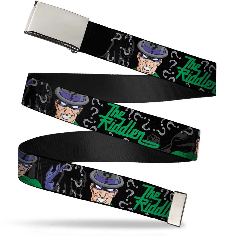 Buckle-Down 4075 Accessorie's Big Web Belt-The Riddler w/Batman Silhouette, 1.0