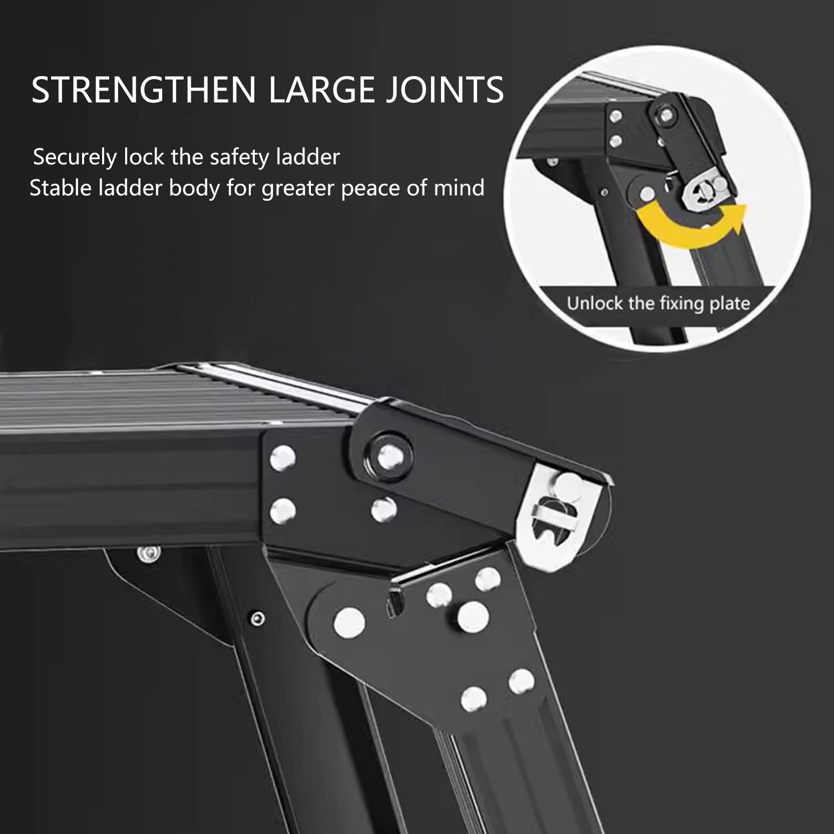 Drabina 150 kg platforma robocza, duża składana aluminiowa drabina schodkowa 75 cm, przenośna platforma rusztowania, krzesło domowe, wytrzymały stołek schodkowy