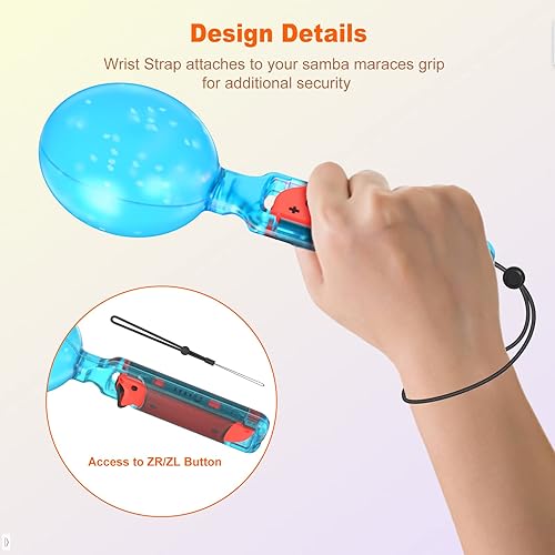 Miniatura 4 de Empuñaduras para controlador de interruptor, empuñaduras de control de mano de juego Samba Maracas compatibles con Samba de Amigo Party Central