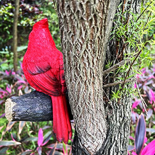 Handsider Tree Hugger Cardinal, Garden Statues Large Bird Garden Peeker Tree Decor Figurine Hanging Tree Face Sculpture Yard Ornaments #TOP7