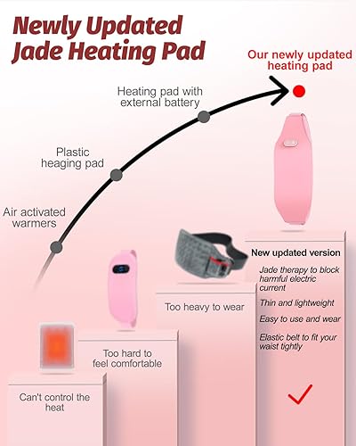 Miniatura 3 de Tillsok Almohadilla térmica menstrual de jade natural, almohadilla térmica portátil para período, calambres, vientre, rodilla, almohadilla eléctrica