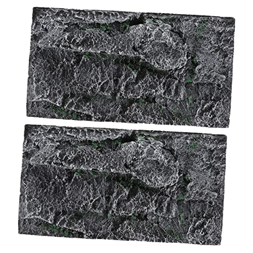 BCOATH 2 Uds Caja De Escalada para Mascotas Tablero De Fondo Accesorios para Reptiles Tortuga Acuario Accesorios Leopardo Gecko Tanque Papel De Fondo para Reptiles Decoración Realista