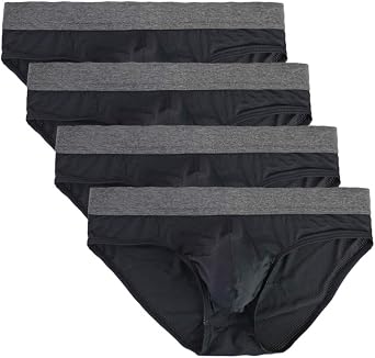 Mens Basic Briefs Lightweight Micro Mesh Comfortable Underwear Pack