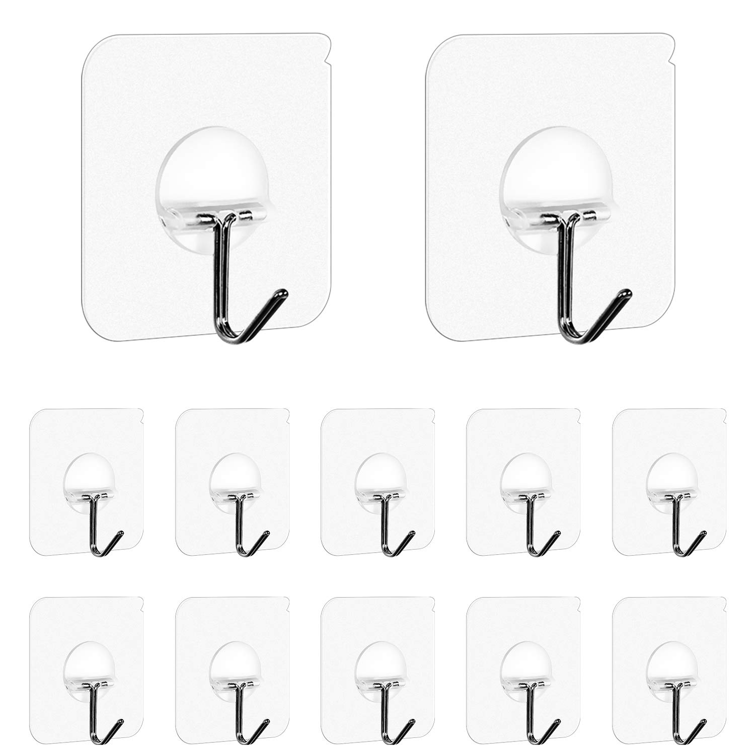 Adhesive Hooks 12 PCS, Wall Hangers Command Hooks Hanging Accessories