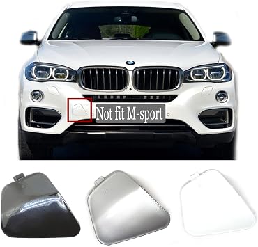 غطاء السحب الأمامي لـ 15-19 BMW X6 F16 Fit 28iX 30dX 35iX 40dX 50iX xDrive sDrive 2015 2016 2017 2018 2019 SAV Bumper Towing Hook Eye Cap 51117422901 أسود