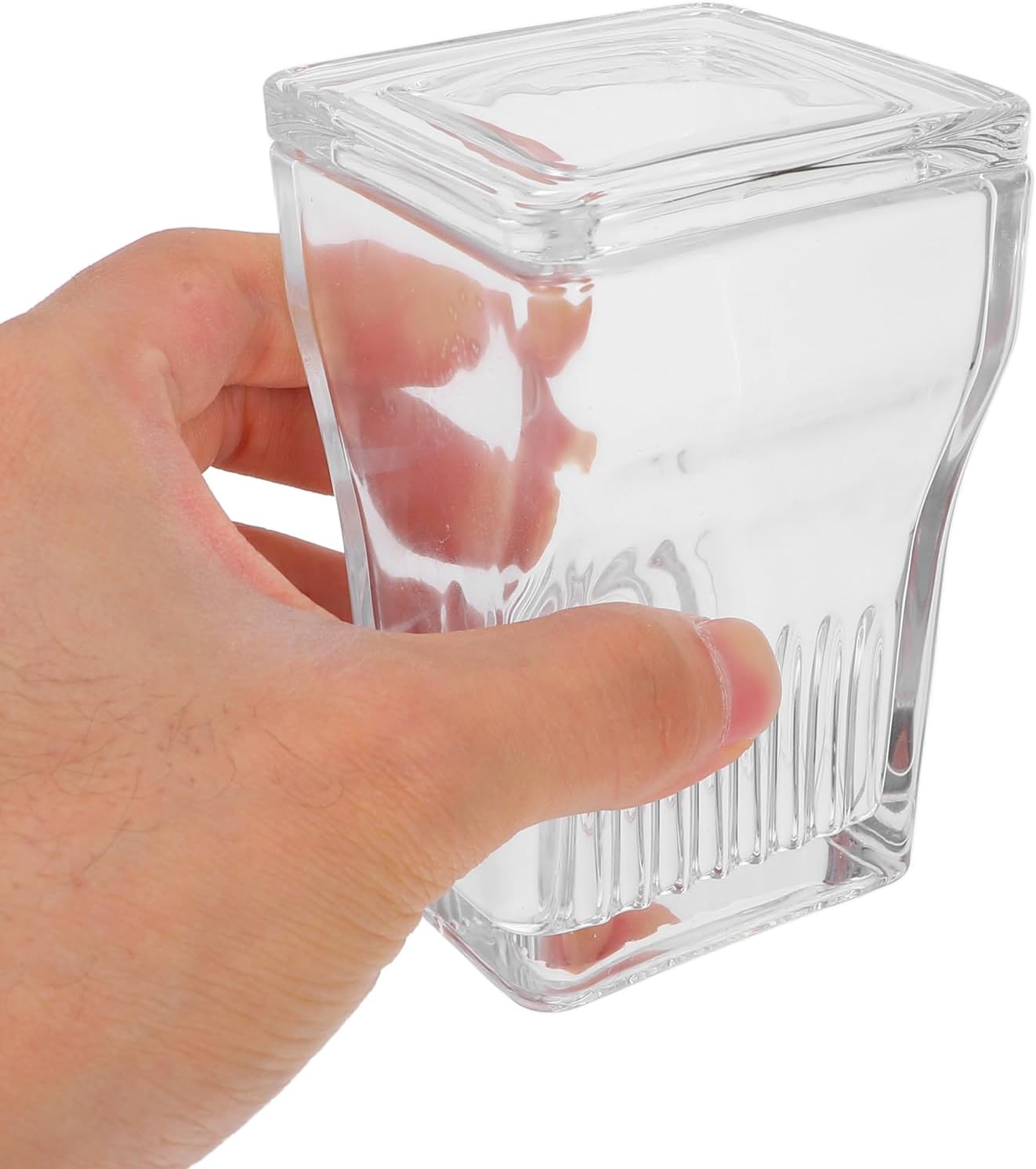Glass Slide Staining Jar 9-Slide Staining Tank Clear Laboratory Glass Jar for Microscope Holder Specimen Container for Lab Use 3.93 X 2.55 X 2.36 in