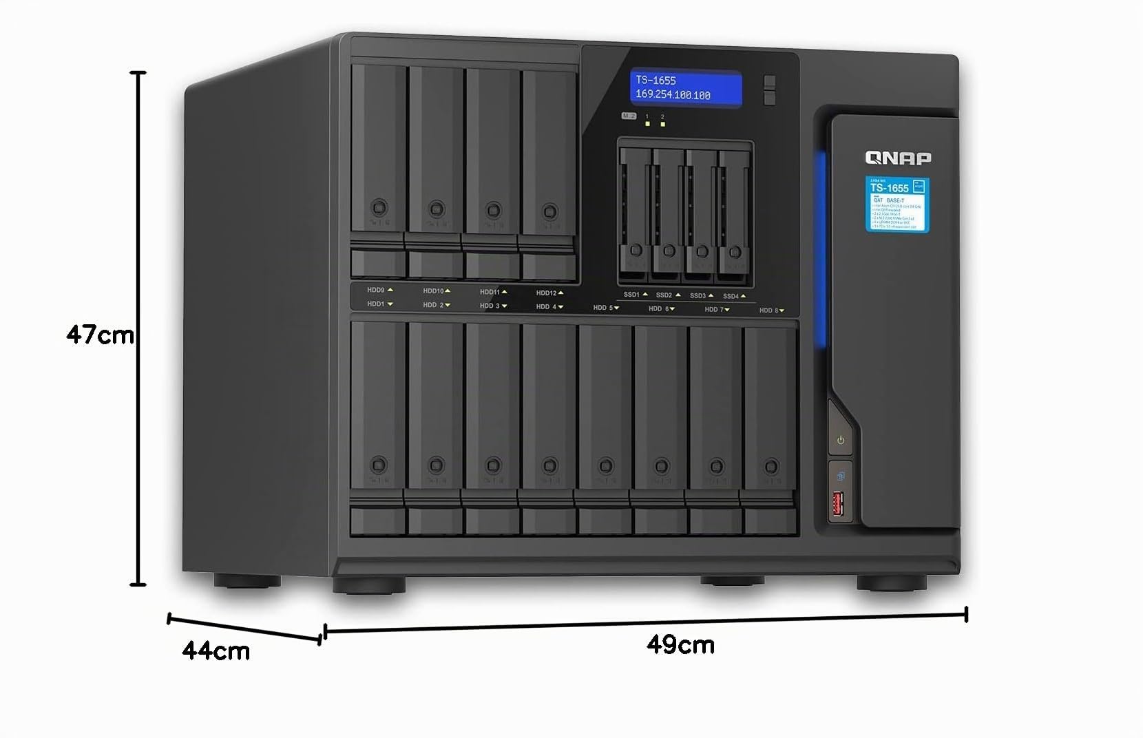 Qnap TS-1655 - NaS-Server - 16 Sch?chte - Sata 6gb/s - Raid 0, 1, 5, 6, 10, 50, Jbod, 60 - Ram 8 Gb - 2.5 Gigabit Ethernet - Iscsi Support
