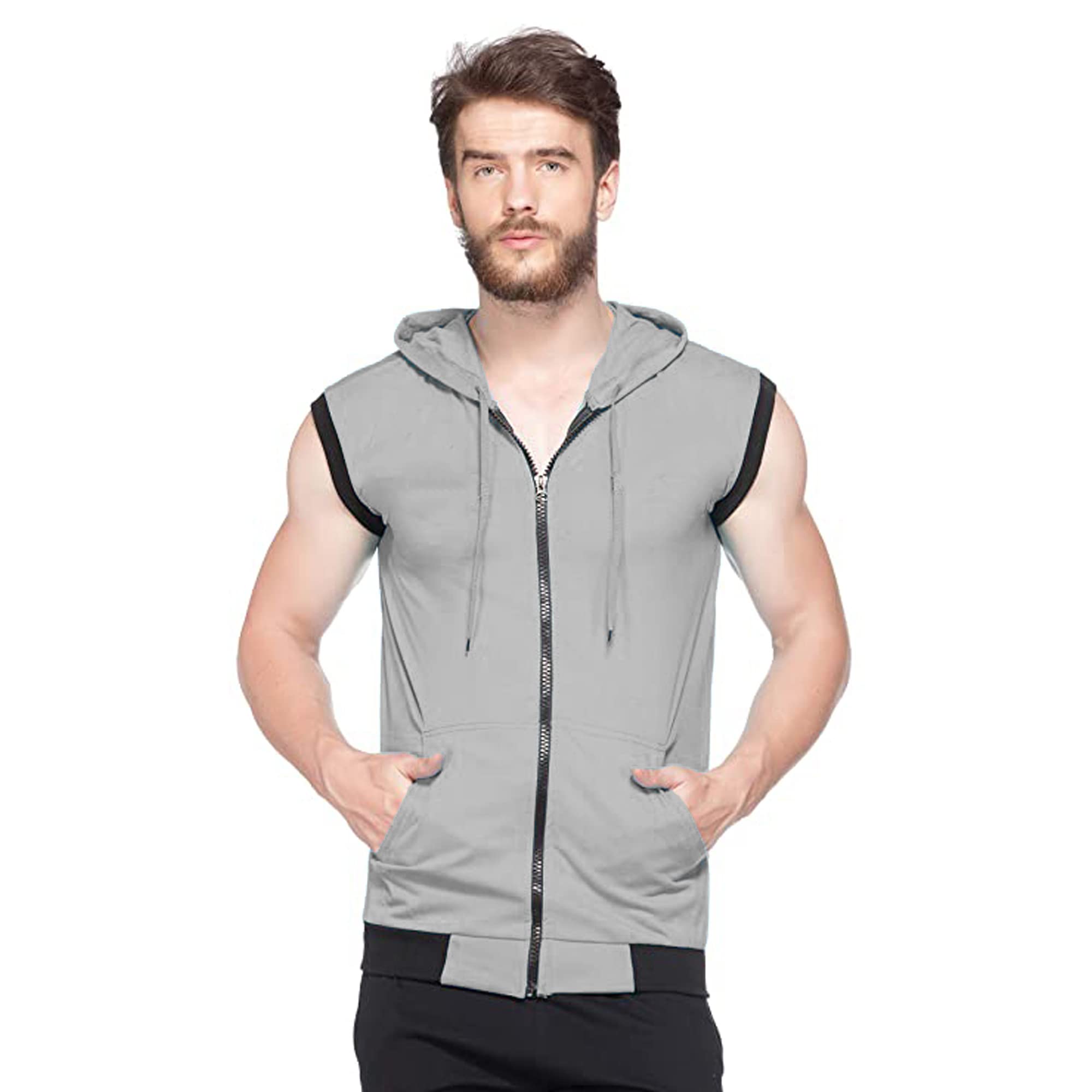 adorbs Men's Cotton Blend Hooded Sleeveless Tshirt-picture-30
