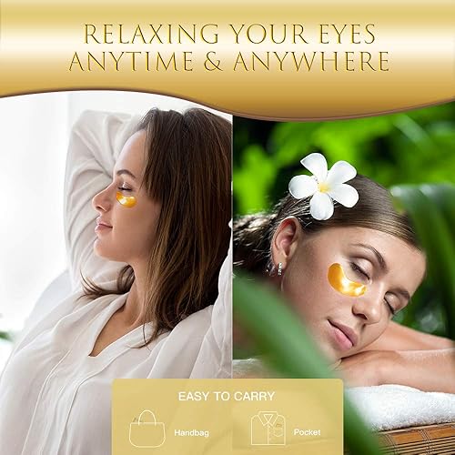 Miniatura 7 de Parches para ojos, máscara para debajo de los ojos, máscara de tratamiento de ojos de oro de 24 quilates, almohadillas de gel para ojeras,