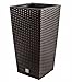 Blumenkübel Pflanztopf Breite 29x29cm Blumentopf Pflanzkübel H 55cm Blumenkasten DRTS Rattan Optik mit Einsatz (Umbra)
