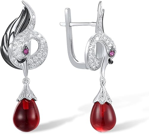 Miniatura 2 de Santuzza Pendientes colgantes de plata de ley 925 con cristales para mujer