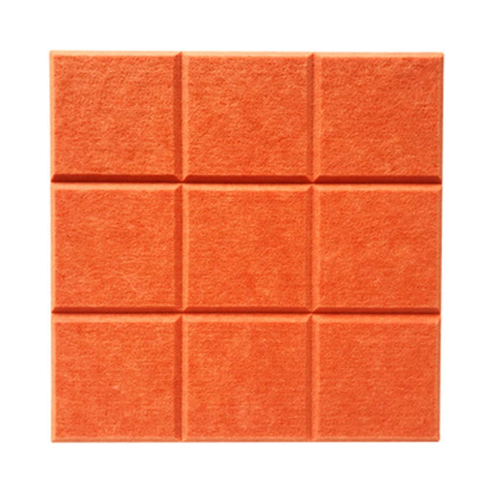 Felt Pin Board Felt Board Notice Board Tiles Bulletin Board Memo Board Square Pin Boards for Office Home Classroom (Orange)