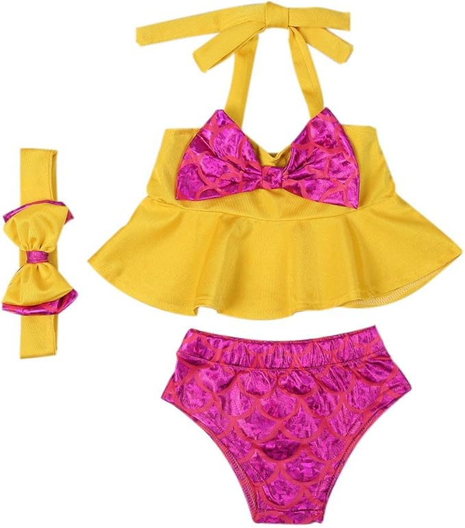 Cutelove Kids Baby Girls Bikini Suit Yellow Swimsuit Swimwear Bathing