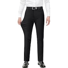 Mens Stretch Dress Pants with Expandable-Waist 3 Fits Slim Fit/Classic Straight/Big & Tall