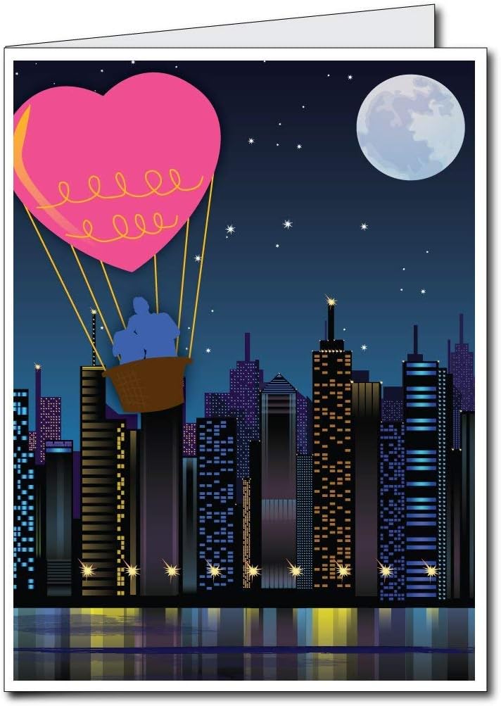 VictoryStore Jumbo Greeting Cards: Giant Valentine's Day Card (Heart-Air Balloon) 2 feet x 3 feet Card with Envelope