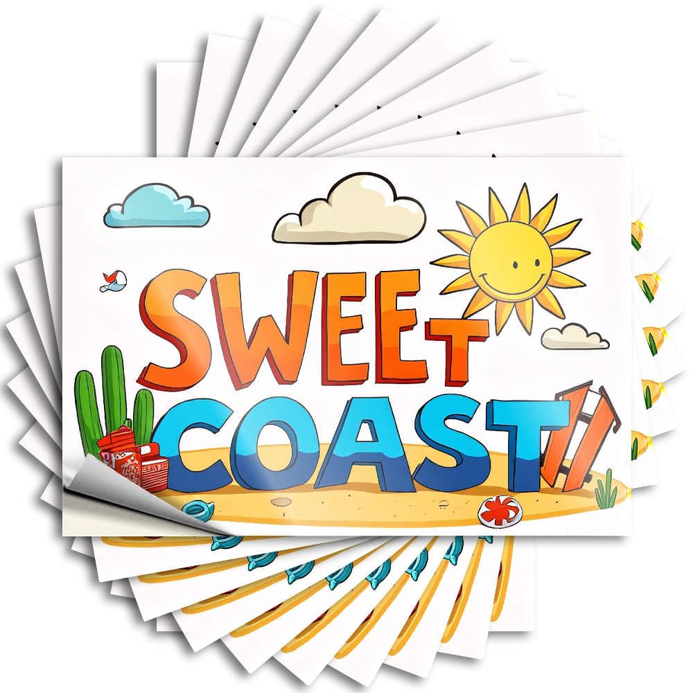 Outside Decorations for Porch Case Sticker | Sweet Coast Adventure! Books for Military Decor(8X12CM)