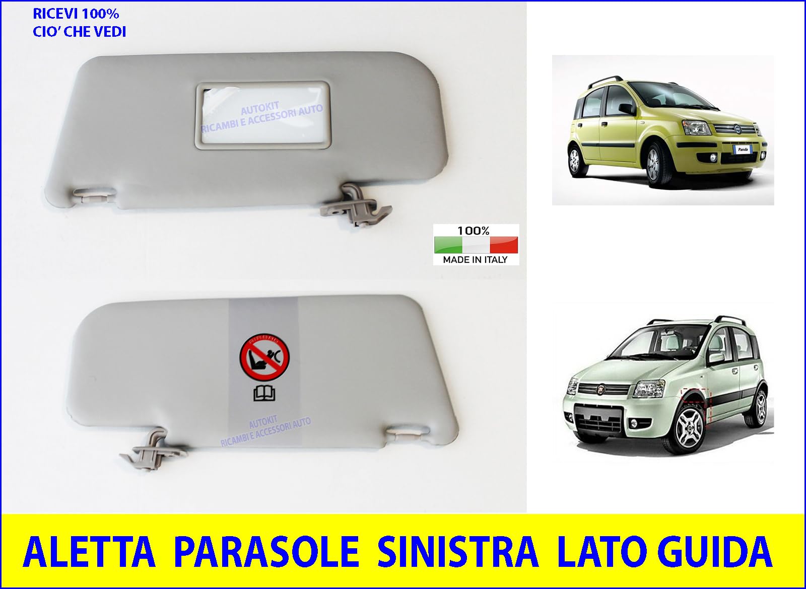ALETTA PANTINA PARASOLE SINISTRA LATO GUIDA Specifica per Panda modello 169 prodotte dal 2003 al 2011- - 17072/00
