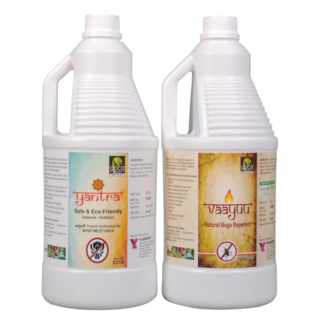 YK Laboratories Pest Special Vaayu Yantra Safe & Eco-Friendly Crops Growth Promoter - (2.5L + 2.5L)