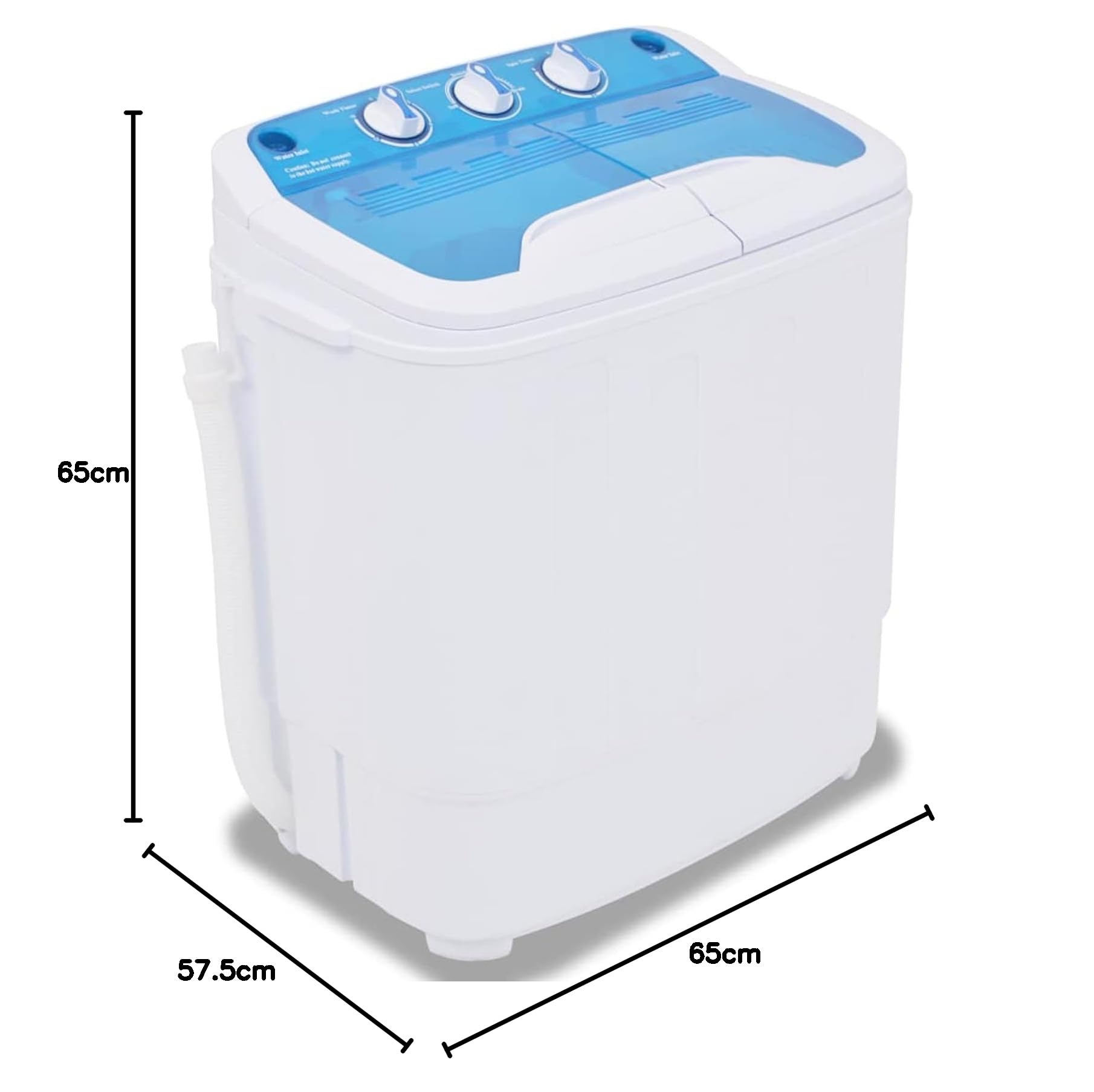 Homgoday Mini-Waschmaschine 2-Kammern-Design 3,6 kg Blau/Weiß 57,5 x 34 x 65 cm für Single, Studenten, Camping Model50549