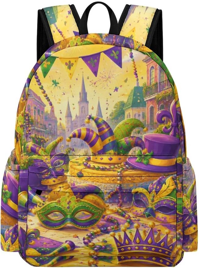 Women’s Casual Backpack For Work College Travel Mardi Gras Celebration