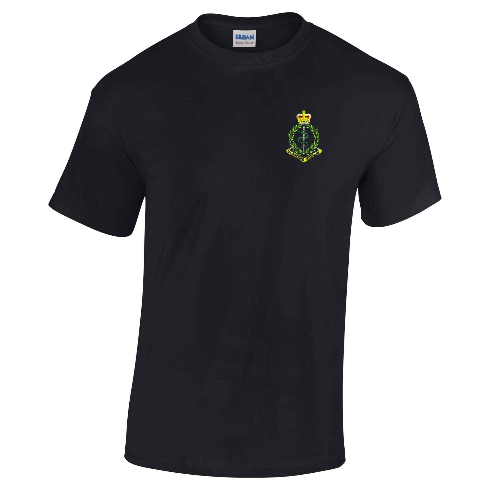 Pineapple Joe's Men's Black Royal Army Medical Corps Embroidered T-Shirt - Medium