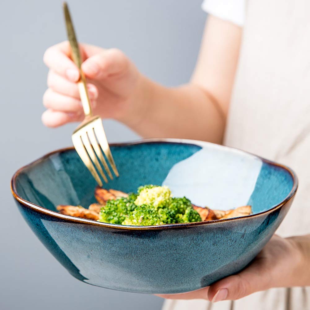 Multi Couleur Ceramique Bols pour Riz 2pcs Salad en Céramique 105 0ml Ramen Bowl Grande Vaisselle De Bol À Soupe Bol De Dessert en Porcelaine