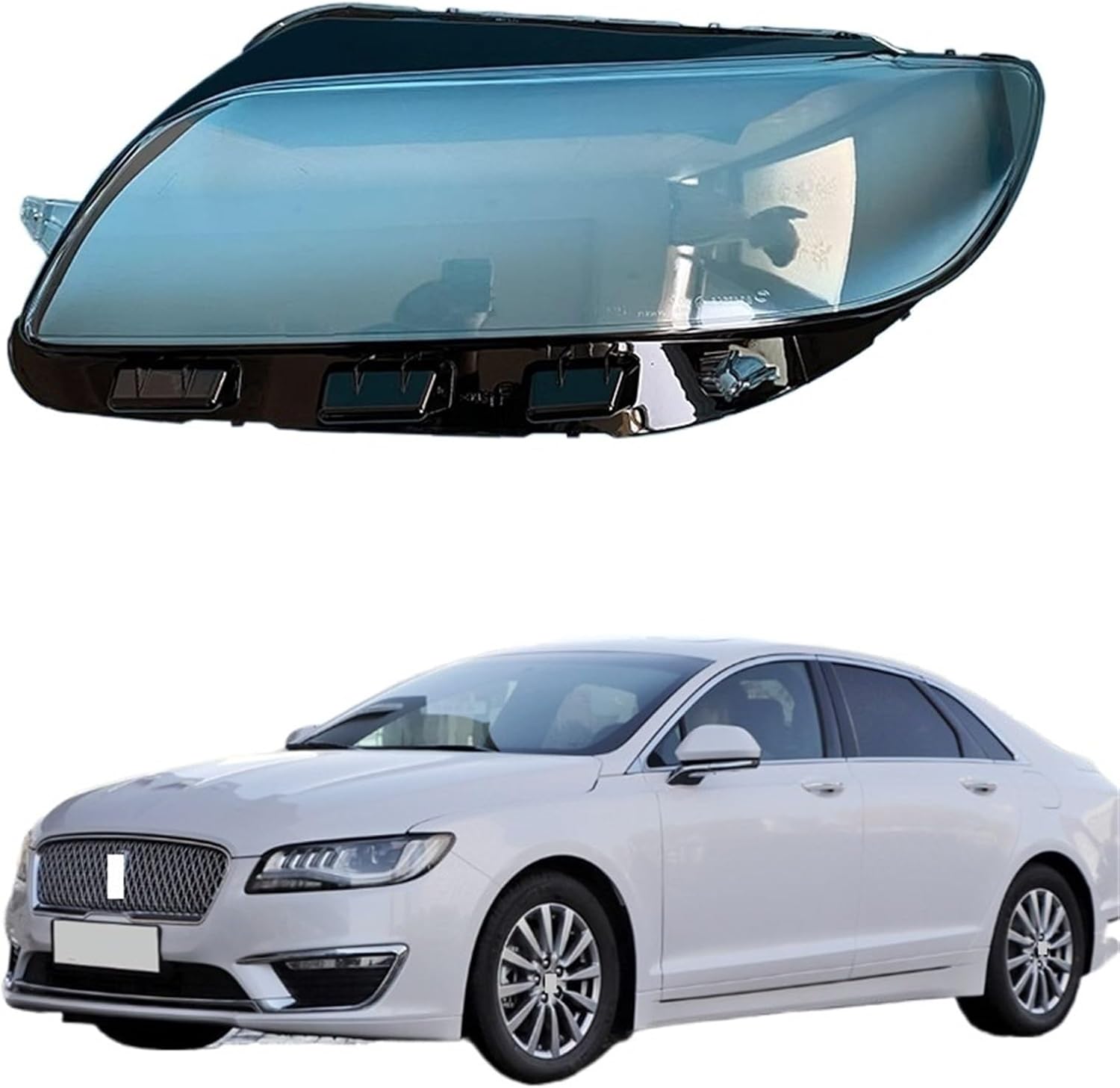 Compatible for Lincoln for MKZ 2017 2018 2019 2020 2021 Car Headlamp Lens Cover Headlights Shell Transparent Lampshade Glass Lamp Shade Housing(Left) (Right)