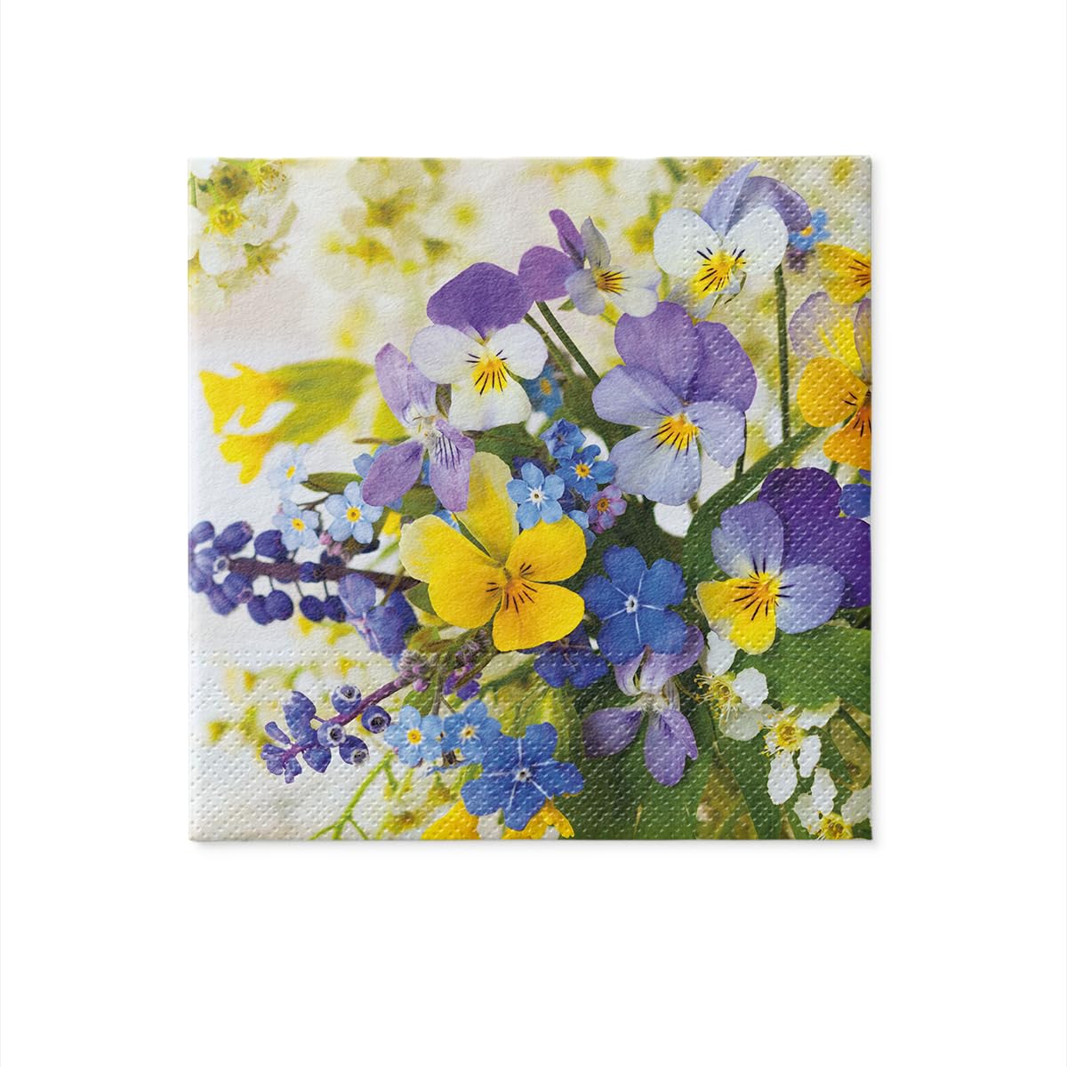 Serviettes Papier Pâques 33x33cm - Lot De 20 Motifs Couronne Colorée