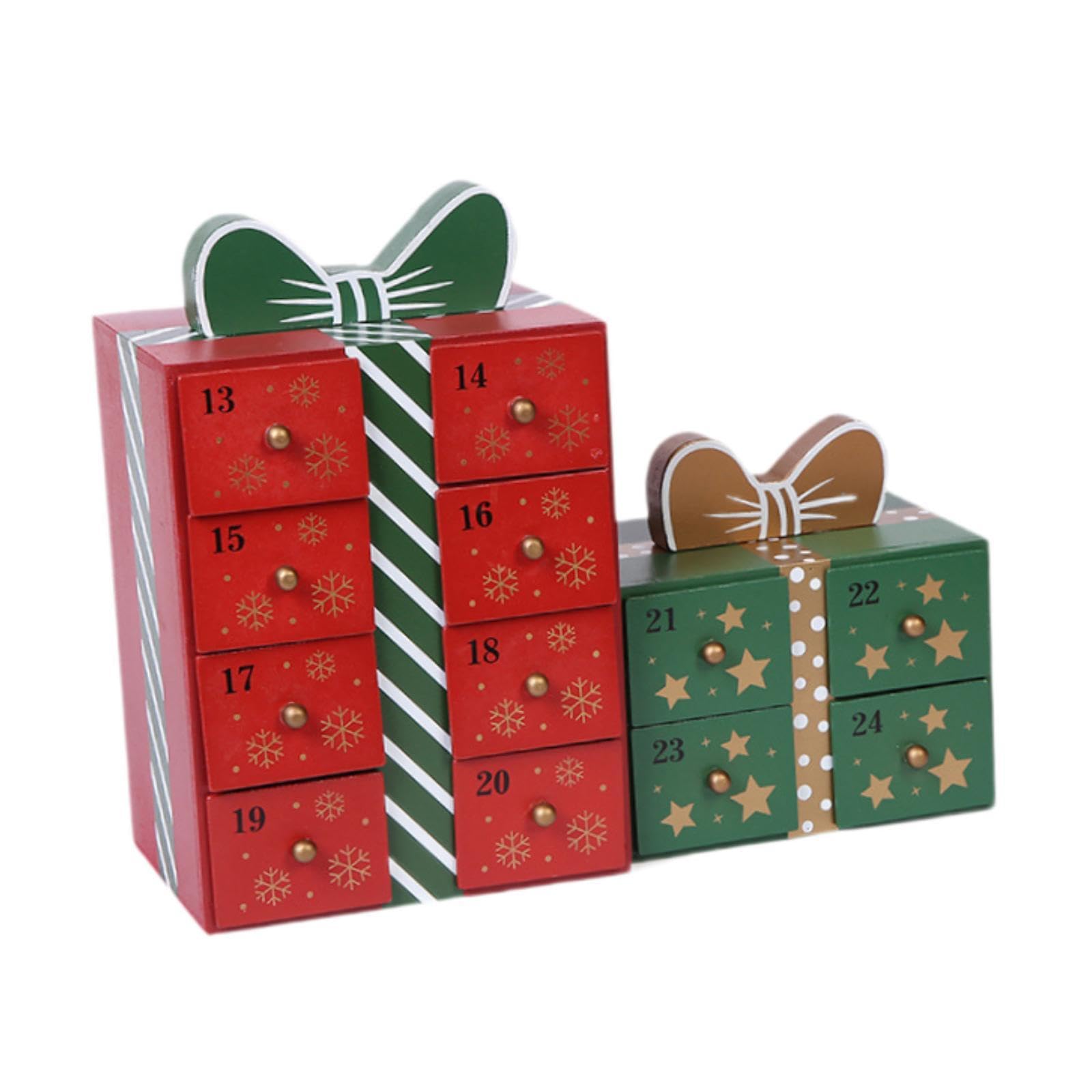 Weihnachten Holz Advent Kalender mit 24 Schubladen Weihnachten Dekorationen Tisch Holz Advent Kalender für Wohnzimmer Weihnachten
