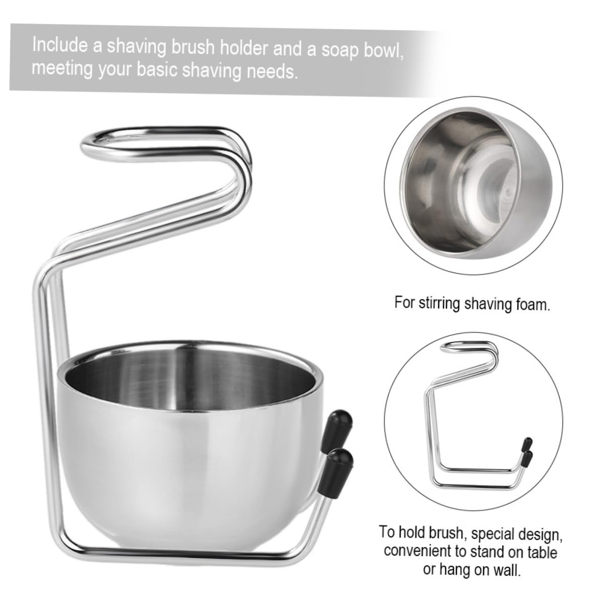 Beatifufu Brush Holder Set Brush Stand Heavy Shaving Soap Bowl Sturdy Stand for Boyfriend or