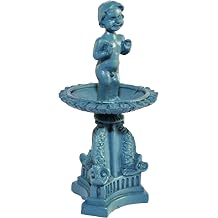 Melody Jane Dollhouse Blue Cherub Fountain Miniature Decorative Garden Accessories 112