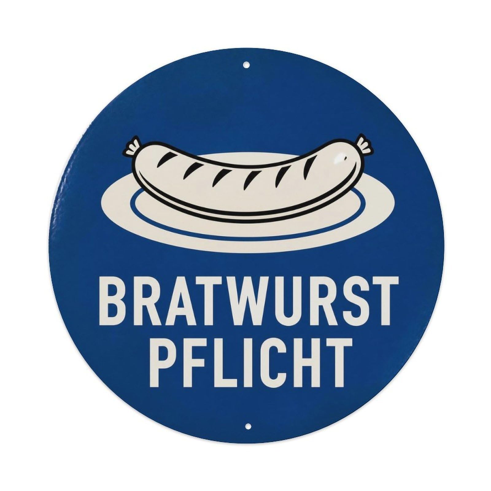Olyhtr 8X8inch Classic Style Bratwurst Pflicht Retro Warning German Heritage Icon Metal Tin Sign