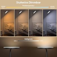 SIBRILLE RGB LED Állólámpa 36W - Távirányítós, Fényerőszabályozható, 3000K-6000K Színhőmérséklet, 350° Forgatható, Modern Olvasólámpa Nappal 6