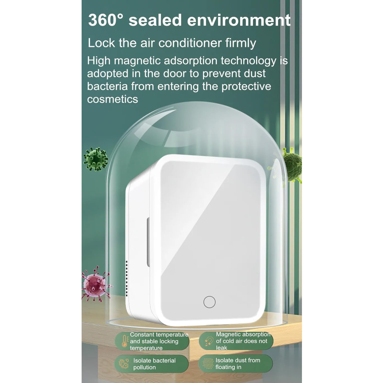 Refrigerador de belleza de doble uso para el hogar y el coche con lámpara táctil, espejo cosmético, Mini refrigerador de 4L para coche, producto cosmético para el cuidado de la piel