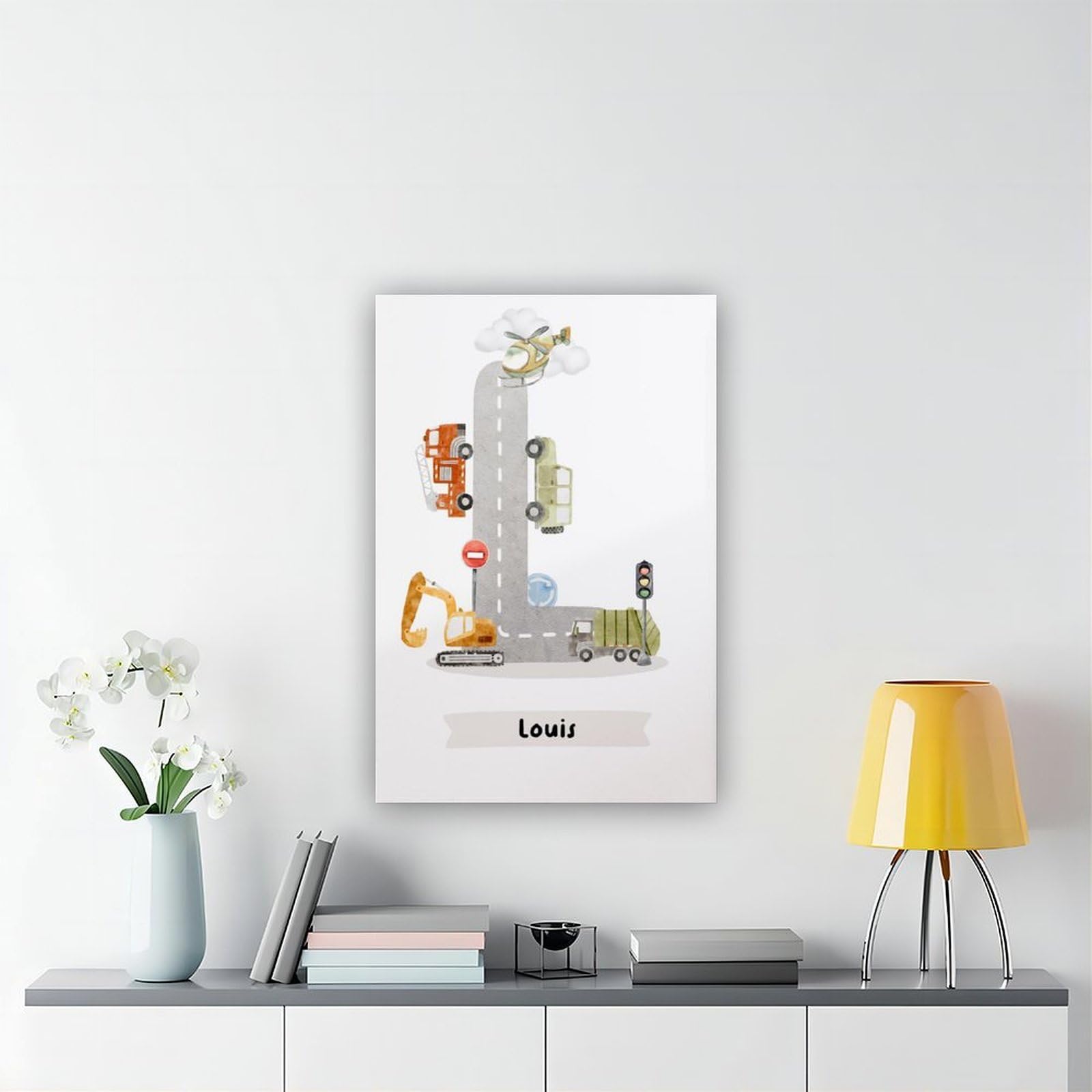 Poster sur toile à thèmes éducatifs Alphabet de A à Z (3) - Décoration pour chambre à coucher, bureau, chambre - Cadeau - 50 x 75 cm