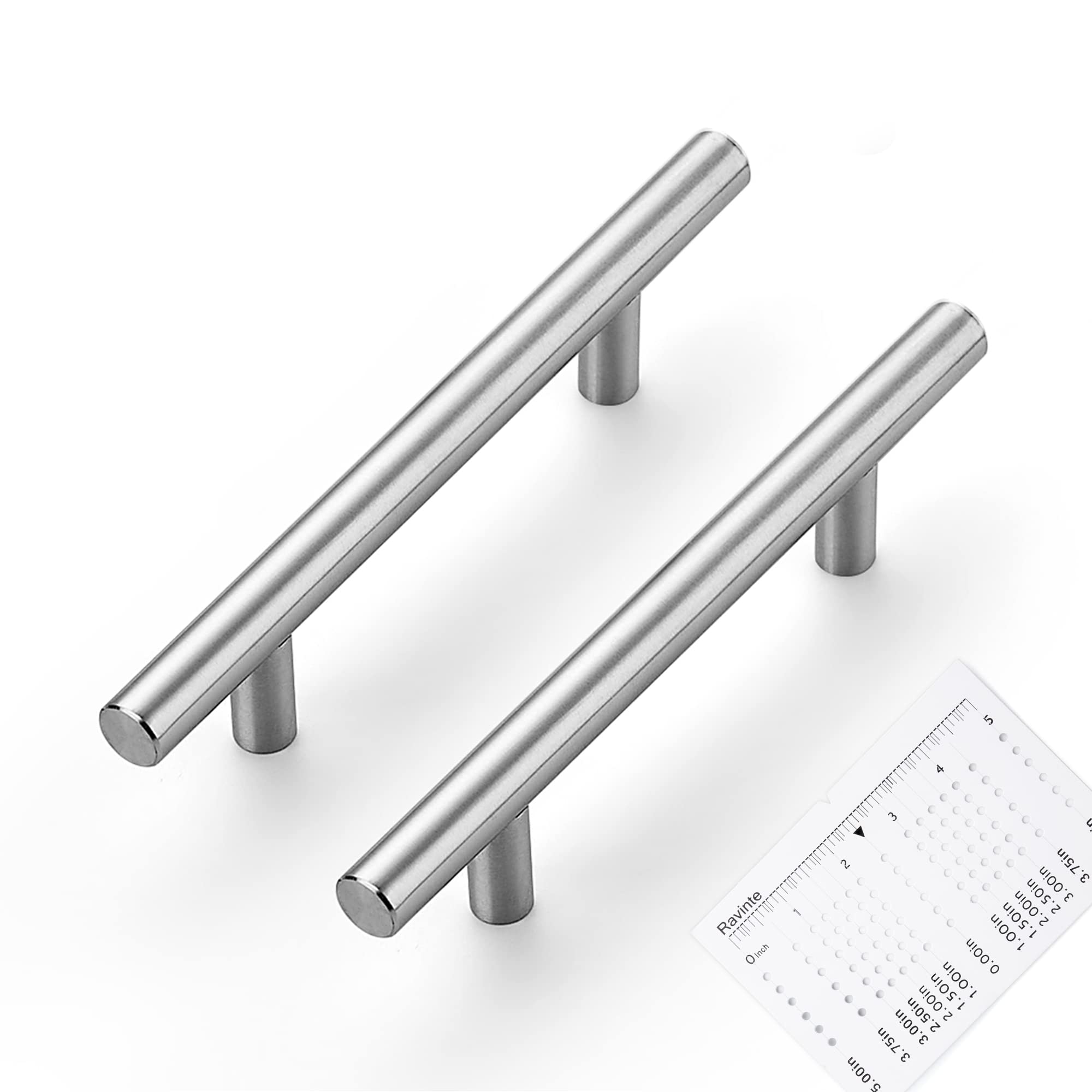 Ravinte 10 Pack | 6" Cabinet Pulls Brushed Nickel Stainless Steel Kitchen Cupboard Drawer Pulls Cabinet Handles 6 Inch Length，3-1/2 Inch Hole Center