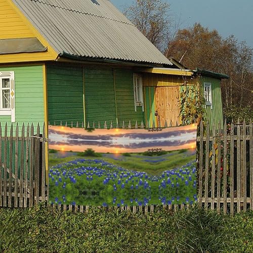 MINDBBDFJ Texas Bluebonnets Scenery Print Banners And Signs For Outdoor/Indoor,Personalized Banner Customizable Parties Halloween Banner (180x90cm)4