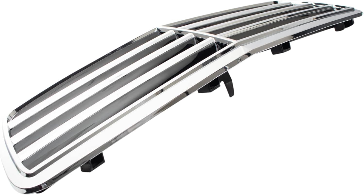 TRQ Front Grille Black & Silver Compatible with 2003-2007 Mercedes-Benz C230 2001-2005 C240 2006-2007 C280 2002-2004 C32 AMG 2001-2004 C320 C350 MB1200117 MB1200143