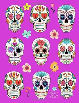 Paperback Sugar Skull: Notebook (Journal, Composition Book) in Purple, (8.5 x 11 Large) Book