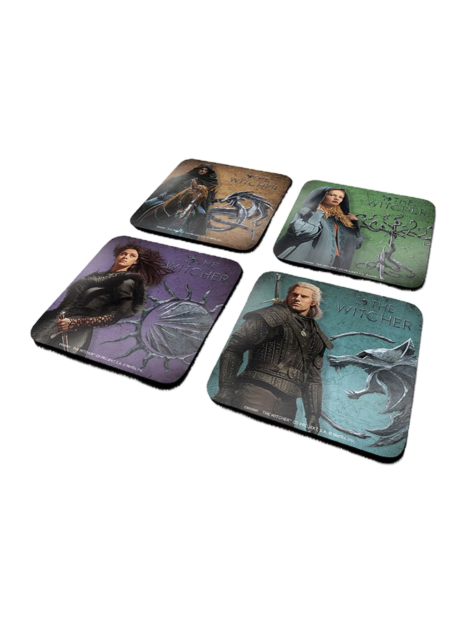 Pyramid International The Witcher Set of 4 Drinks Coasters (Legendary Design) - Official Merchandise, 10 x 10 cm