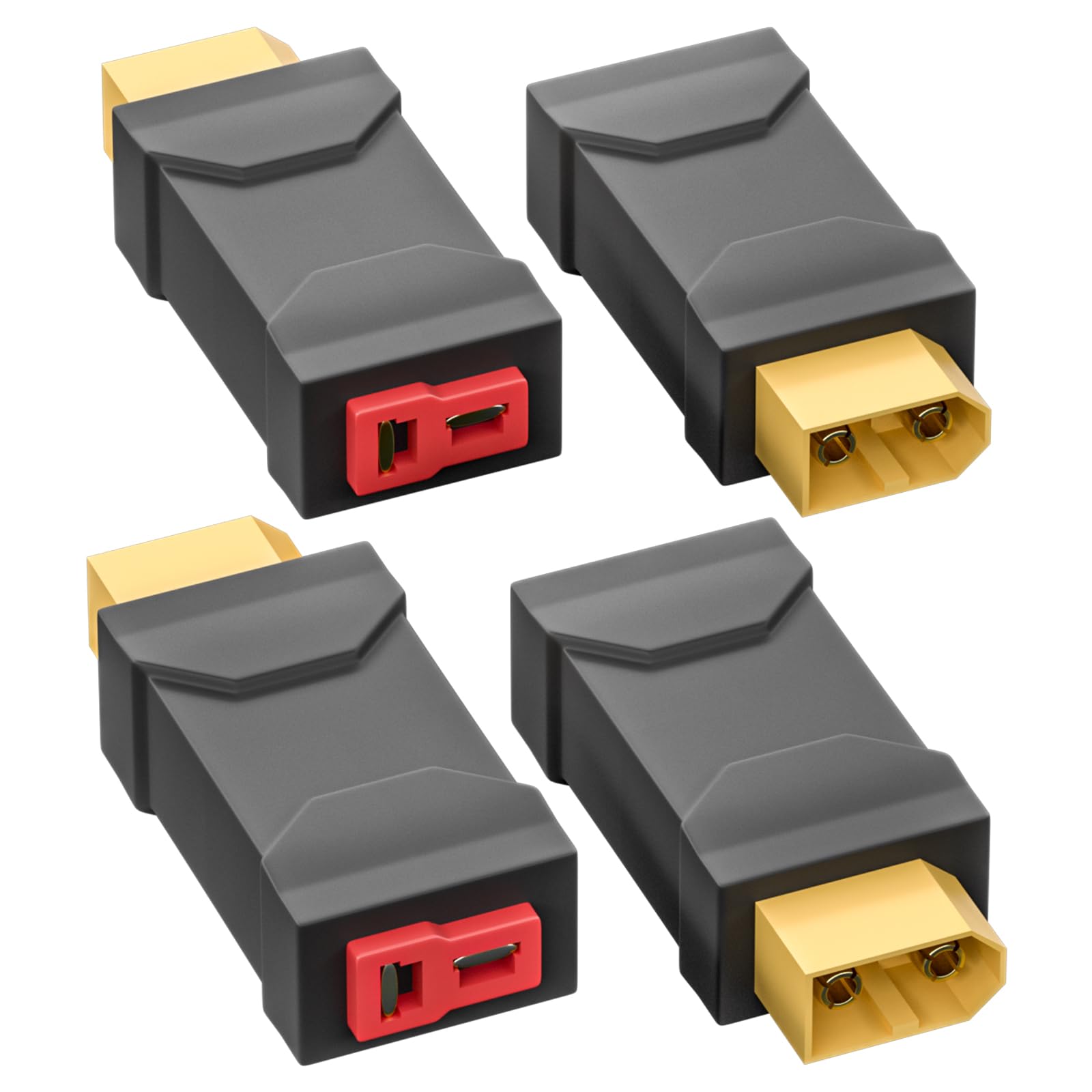 Cleqee XT60 Male to T Plug Female Connector Adapter Wireless Converter 4PCS for RC Car Plane Lipo Battery ESC