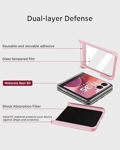 Vista 78 de Miimall Funda delgada para Galaxy Flip 7 con protector de pantalla integrado, grado militar, a prueba de golpes, a prueba de caídas, antiarañazos