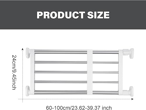 Miniatura 2 de Geetery 4 piezas de barra de tensión de armario organizador de estante de metal expandible estantes ajustables para armario, estante de armario,